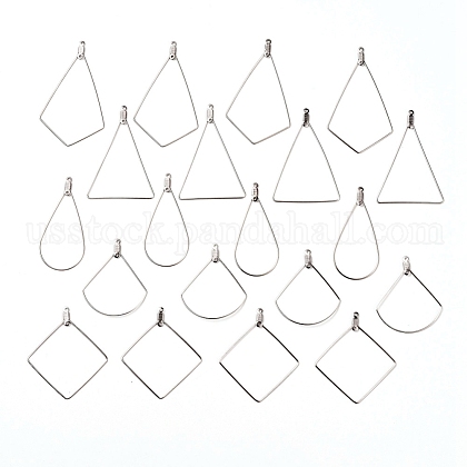 304 Stainless Steel Wire Pendants US-STAS-X0017-14P-1