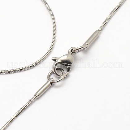 Trendy Men's 304 Stainless Steel Snake Chain Necklaces US-NJEW-M065-A-01-1