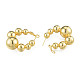 Brass Round Ball Wrap Hoop Earrings for Women US-EJEW-N011-83-4