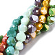 Electroplate Opaque Solid Color Glass Beads Strands US-EGLA-N006-002-2