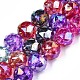 Electroplate Transparent Crackle Glass Beads Strands US-EGLA-N006-027-1