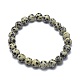 Natural Dalmatian Jasper Bead Stretch Bracelets US-BJEW-K212-A-014-2