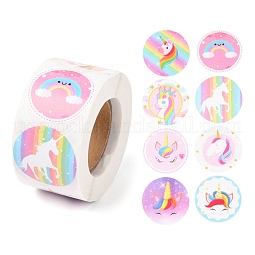 8 Styles Unicorn Paper Stickers US-DIY-L051-008