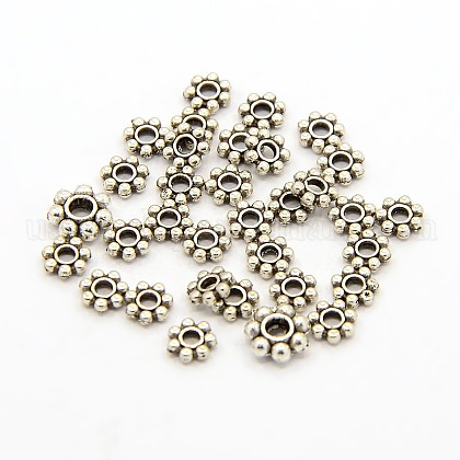 Tibetan Style Alloy Daisy Spacer Beads US-LF1022Y-NF-1