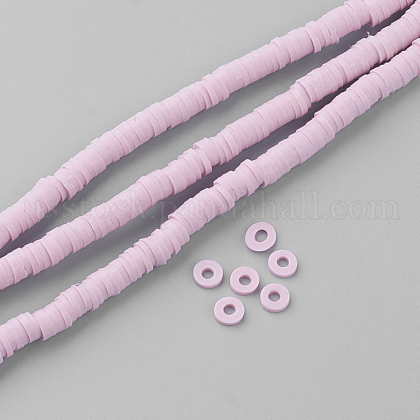 Flat Round Eco-Friendly Handmade Polymer Clay Bead Spacers US-CLAY-R067-3.0mm-26-1