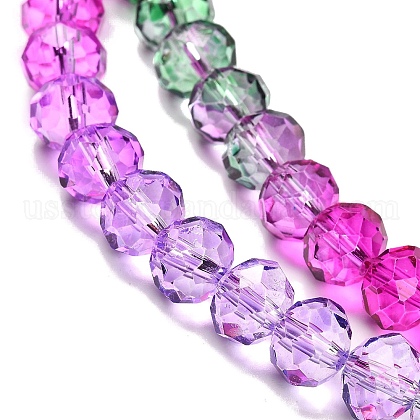 Transparent Painted Glass Beads Strands&nbsp;US-DGLA-A034-T6mm-A06-3