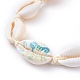 Adjustable Printed Cowrie Shell Braided Bead Bracelets US-BJEW-JB05154-01-3