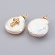 Natural Cultured Freshwater Pearl Pendants US-PEAR-F008-19G-2