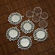25mm Clear Domed Glass Cabochon Cover and Alloy Flower Blank Settings for DIY Portrait Pendant Making US-DIY-X0141-AS-NR-1