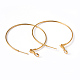 Golden Brass Hoop Earrings US-X-EC108-4NFG-2