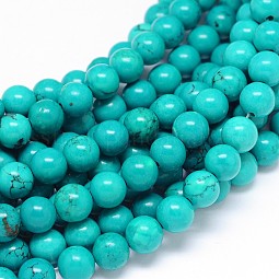 Natural Magnesite Round Bead Strands US-TURQ-E022-38B-8mm