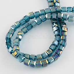 Electroplate Glass Beads Strands US-EGLA-R030-4x4mm-14