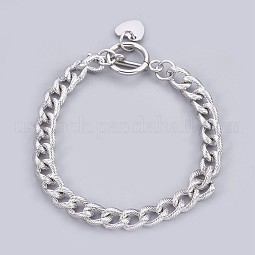 304 Stainless Steel Curb Chain Bracelets US-BJEW-P237-06P