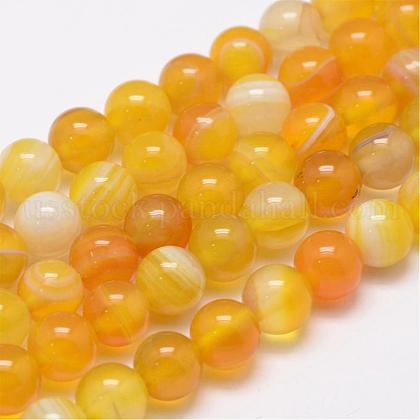 Natural Striped Agate/Banded Agate Bead Strands US-G-K155-A-8mm-06-1