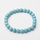 Synthetic Turquoise Beaded Stretch Bracelets US-BJEW-F203-02-2