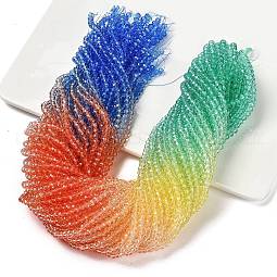 Transparent Painted Glass Beads Strands US-DGLA-A034-T3mm-A02