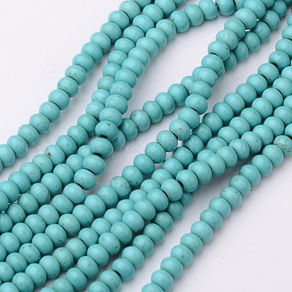 1 Strand Synthetic Turquoise Rondelle Beads Strands US-X-TURQ-G109-6x4mm-06-1
