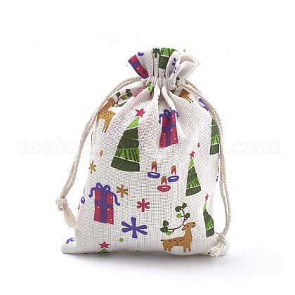 Polycotton(Polyester Cotton) Packing Pouches Drawstring Bags US-ABAG-S003-02E-1