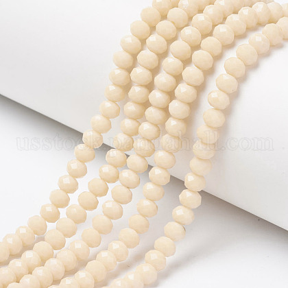 Opaque Solid Color Glass Beads Strands US-EGLA-A034-P6mm-D05-1
