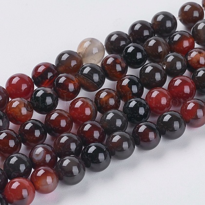 Natural Agate Beads Strands US-G-G515-6mm-04-1