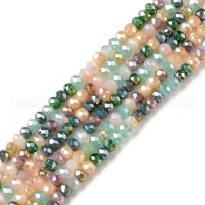 Electroplate Glass Beads Strands US-EGLA-I015-04B-1