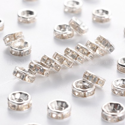 Iron Rhinestone Spacer Beads US-RB-A009-6MM-S-1