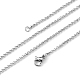 304 Stainless Steel Necklaces Unisex Rolo Chain Necklaces US-NJEW-507L-6-1