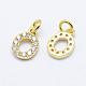 Brass Micro Pave Grade AAA Cubic Zirconia Charms US-ZIRC-P067-11G-O-NR-1