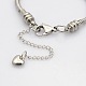 304 Stainless Steel European Style Round Snake Chains Bracelets US-BJEW-N233-04-2