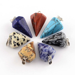 Cone/Spike/Pendulum Natural & Synthetic Mixed Stone Pendants US-G-R278-86