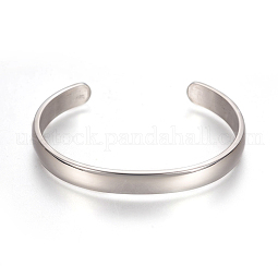 304 Stainless Steel Cuff Bangles US-STAS-I110-10-8mm-P