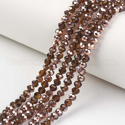 Electroplate Transparent Glass Beads Strands US-EGLA-A034-T10mm-N04-1
