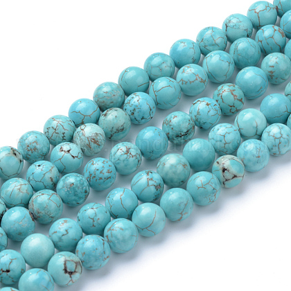 Synthetic Green Turquoise Beads Strands US-G-T055-6mm-12-1-1