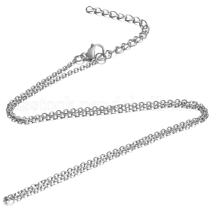 304 Stainless Steel Cable Chain Necklace US-STAS-T040-PJ204-40-1