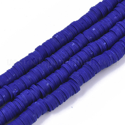 Handmade Polymer Clay Beads Strands US-CLAY-R089-6mm-007-1
