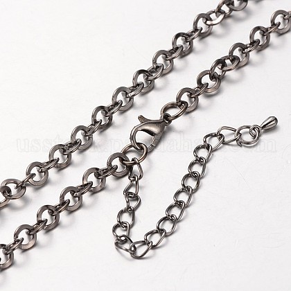Iron Round Link Chain Necklace Making US-MAK-J004-16B-1
