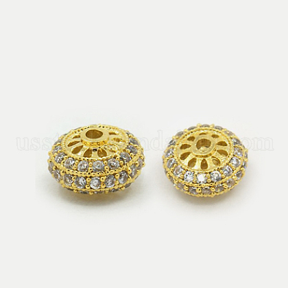 Brass Cubic Zirconia Beads US-ZIRC-F001-118G-1