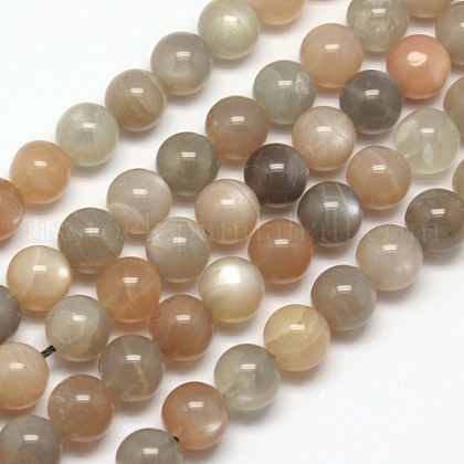 Natural Multi-Moonstone Beads Strands US-G-J157-6mm-06A-1