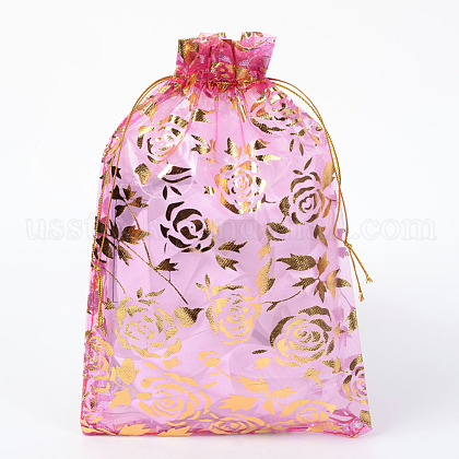Rose Printed Organza Bags US-OP-UK0005-13x18-07-1