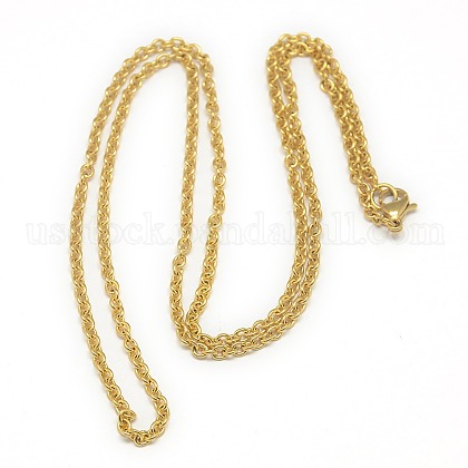 Trendy Unisex 304 Stainless Steel Cable Chain Necklaces US-NJEW-L043-16G-1
