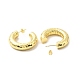 Brass C-shape Stud Earrings US-EJEW-G327-05G-2