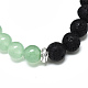 Natural Green Aventurine Beads Stretch Bracelets US-BJEW-R309-02-A14-2