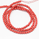 Dyed Natural Red Coral Round Bead Strands US-CORA-Q025-3mm-01-2