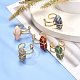 Copper Wire Wrapped Natural Gemstone Adjustable Rings for Women US-RJEW-JR00386-3