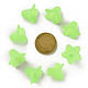 Green Frosted Transparent Acrylic Flower Beads US-X-PLF018-05-3