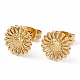 Ion Plating(IP) 304 Stainless Steel Sunflower Stud Earrings for Women US-EJEW-G338-05G-1