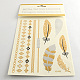 Cool Body Art Removable Mixed Shapes Fake Temporary Tattoos Metallic Paper Stickers US-AJEW-Q081-07-1