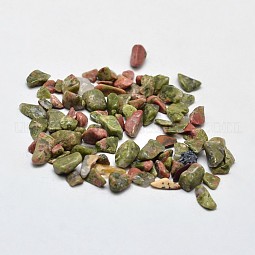 Natural Unakite Chip Beads US-G-O103-14