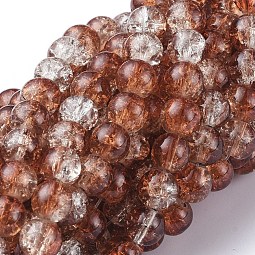 Baking Paint Crackle Glass Bead Strands US-CCG-S001-8mm-18