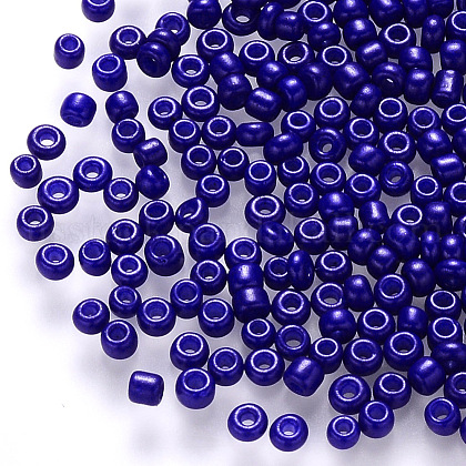 6/0 Baking Paint Glass Round Seed Beads US-SEED-S036-01C-07-1